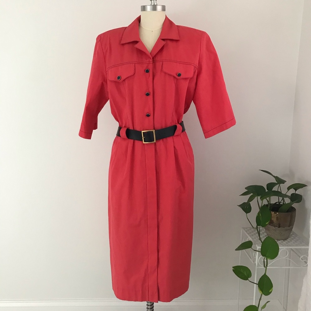 True Vintage Fitted Red Midi Dress